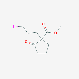 molecular formula C10H15IO3 B14308540 Methyl 1-(3-iodopropyl)-2-oxocyclopentane-1-carboxylate CAS No. 110528-50-2