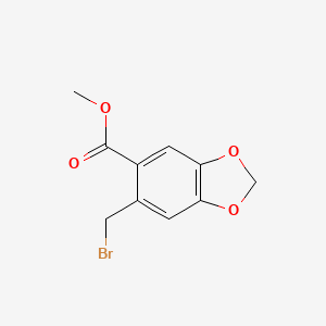 molecular formula C10H9BrO4 B1430870 Methyl 6-(bromomethyl)benzo[d][1,3]dioxole-5-carboxylate CAS No. 5025-56-9