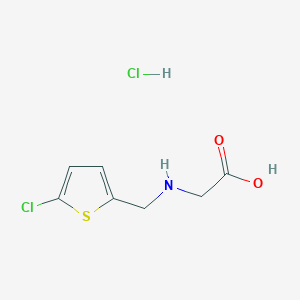 molecular formula C7H9Cl2NO2S B1430874 2-{[(5-Chlorothiophen-2-yl)methyl]amino}acetic acid hydrochloride CAS No. 1375473-06-5