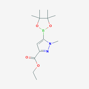molecular formula C13H21BN2O4 B1430878 3-(Ethoxycarbonyl)-1-methylpyrazole-5-boronic acid pinacol ester CAS No. 1616930-46-1
