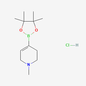 molecular formula C12H23BClNO2 B1430882 1-Methyl-4-(4,4,5,5-tetramethyl-1,3,2-dioxaborolan-2-yl)-1,2,3,6-tetrahydropyridine hydrochloride CAS No. 1462950-92-0