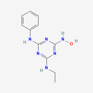 molecular formula C11H14N6O B14308875 N~2~-Ethyl-N~4~-hydroxy-N~6~-phenyl-1,3,5-triazine-2,4,6-triamine CAS No. 116539-84-5