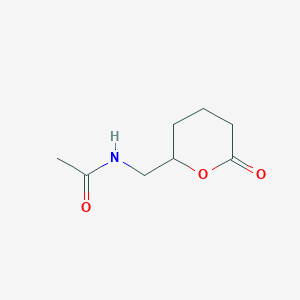 molecular formula C8H13NO3 B14309028 N-[(6-Oxooxan-2-yl)methyl]acetamide CAS No. 111640-15-4