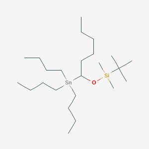 molecular formula C24H54OSiSn B14309058 Silane, (1,1-dimethylethyl)dimethyl[[1-(tributylstannyl)hexyl]oxy]- CAS No. 114551-33-6