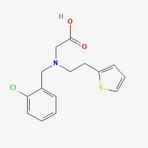 molecular formula C15H16ClNO2S B14309072 N-[(2-Chlorophenyl)methyl]-N-[2-(thiophen-2-yl)ethyl]glycine CAS No. 114549-99-4