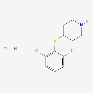 molecular formula C11H14Cl3NS B1430910 4-[(2,6-Dichlorophenyl)sulfanyl]piperidine hydrochloride CAS No. 1864052-20-9