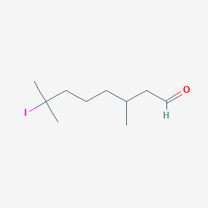 molecular formula C10H19IO B14309108 7-Iodo-3,7-dimethyloctanal CAS No. 112358-24-4