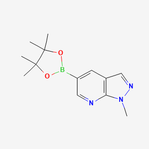 molecular formula C13H18BN3O2 B1430912 1-Methyl-5-(4,4,5,5-tetramethyl-1,3,2-dioxaborolan-2-yl)-1H-pyrazolo[3,4-b]pyridine CAS No. 1312312-78-9