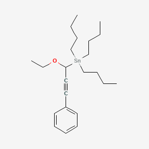 molecular formula C23H38OSn B14309137 Tributyl(1-ethoxy-3-phenylprop-2-YN-1-YL)stannane CAS No. 111949-08-7