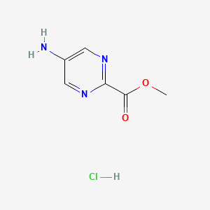 molecular formula C6H8ClN3O2 B1430917 Methyl 5-aminopyrimidine-2-carboxylate hydrochloride CAS No. 1408076-25-4