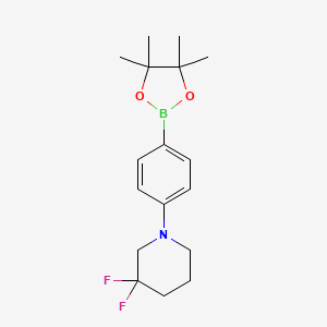 molecular formula C17H24BF2NO2 B1430918 3,3-Difluoro-1-(4-(4,4,5,5-tetramethyl-1,3,2-dioxaborolan-2-YL)phenyl)piperidine CAS No. 2304631-51-2