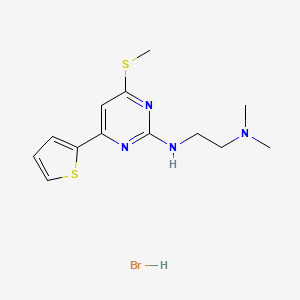 molecular formula C13H19BrN4S2 B14309190 N',N'-dimethyl-N-(4-methylsulfanyl-6-thiophen-2-ylpyrimidin-2-yl)ethane-1,2-diamine;hydrobromide CAS No. 113669-47-9