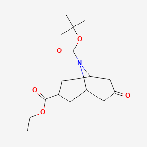 molecular formula C16H25NO5 B1430920 9-Tert-butyl 3-ethyl 7-oxo-9-azabicyclo[3.3.1]nonane-3,9-dicarboxylate CAS No. 1419101-15-7
