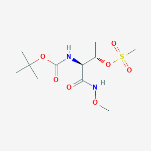 molecular formula C11H22N2O7S B1430923 (2S,3S)-3-[(tert-Butoxycarbonyl)amino]-4-(methoxyamino)-4-oxobutan-2-yl methanesulfonate CAS No. 80575-79-7