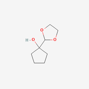 molecular formula C8H14O3 B14309248 1-(1,3-Dioxolan-2-yl)cyclopentan-1-ol CAS No. 116510-61-3