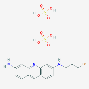 molecular formula C16H20BrN3O8S2 B14309294 3-N-(3-bromopropyl)acridine-3,6-diamine;sulfuric acid CAS No. 113110-53-5