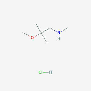 molecular formula C6H16ClNO B1430933 (2-Methoxy-2-methylpropyl)(methyl)amine hydrochloride CAS No. 1394042-56-8
