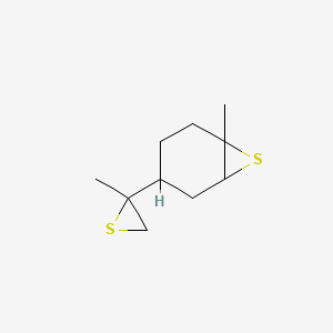 molecular formula C10H16S2 B14309335 1-Methyl-4-(2-methylthiiran-2-yl)-7-thiabicyclo[4.1.0]heptane CAS No. 113447-61-3