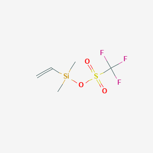 molecular formula C5H9F3O3SSi B14309338 Methanesulfonic acid, trifluoro-, ethenyldimethylsilyl ester CAS No. 115827-19-5
