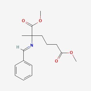 molecular formula C16H21NO4 B14309530 Dimethyl 2-[(E)-benzylideneamino]-2-methylhexanedioate CAS No. 111479-52-8