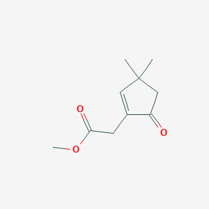 molecular formula C10H14O3 B14309560 Methyl (3,3-dimethyl-5-oxocyclopent-1-en-1-yl)acetate CAS No. 111538-05-7