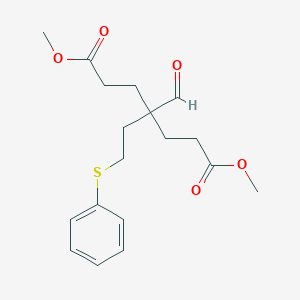 molecular formula C18H24O5S B14309595 Dimethyl 4-formyl-4-[2-(phenylsulfanyl)ethyl]heptanedioate CAS No. 113541-83-6