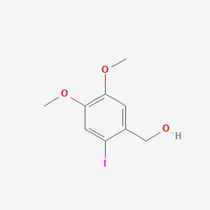 molecular formula C9H11IO3 B14309688 Benzenemethanol, 2-iodo-4,5-dimethoxy- CAS No. 110451-87-1