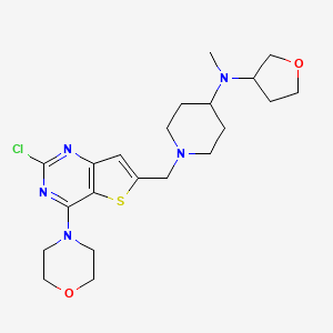 molecular formula C21H30ClN5O2S B1430969 1-((2-chloro-4-morpholinothieno[3,2-d]pyrimidin-6-yl)methyl)-N-methyl-N-(tetrahydrofuran-3-yl)piperidin-4-amine CAS No. 1147423-11-7