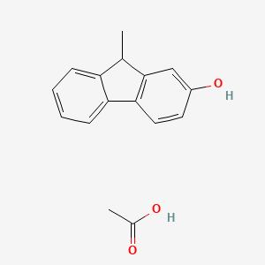 molecular formula C16H16O3 B14309708 acetic acid;9-methyl-9H-fluoren-2-ol CAS No. 113770-26-6
