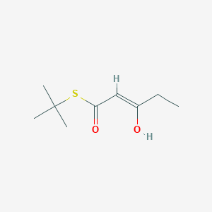 molecular formula C9H16O2S B14309714 S-tert-butyl (Z)-3-hydroxypent-2-enethioate 