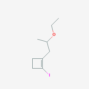 molecular formula C9H15IO B14309730 1-(2-Ethoxypropyl)-2-iodocyclobut-1-ene CAS No. 114644-62-1