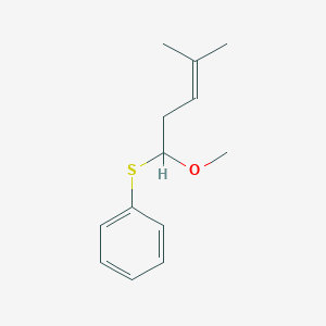 molecular formula C13H18OS B14309752 [(1-Methoxy-4-methylpent-3-en-1-yl)sulfanyl]benzene CAS No. 116204-90-1