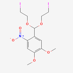 molecular formula C13H17I2NO6 B14309810 1-[Bis(2-iodoethoxy)methyl]-4,5-dimethoxy-2-nitrobenzene CAS No. 113430-84-5