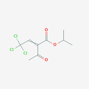 molecular formula C9H11Cl3O3 B14310055 Propan-2-yl 2-acetyl-4,4,4-trichlorobut-2-enoate CAS No. 113966-13-5