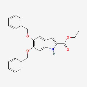 molecular formula C25H23NO4 B14310086 Ethyl 5,6-bis(benzyloxy)-1H-indole-2-carboxylate CAS No. 113370-03-9