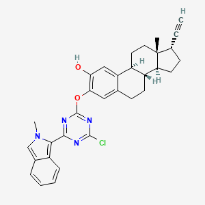 molecular formula C32H31ClN4O2 B14310110 Ethinylestradiol monoether with 4-chloro-6-(2-methyl-2H-isoindol-1-yl)-1,3,5-triazin-2-ol CAS No. 119252-96-9