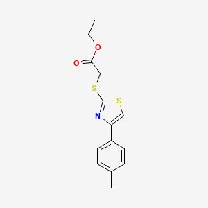 molecular formula C14H15NO2S2 B14310138 Ethyl {[4-(4-methylphenyl)-1,3-thiazol-2-yl]sulfanyl}acetate CAS No. 112779-70-1