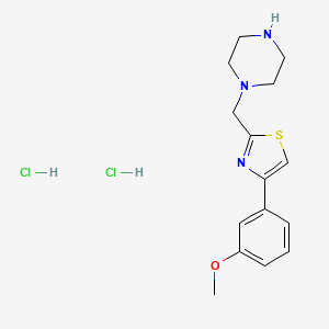 molecular formula C15H21Cl2N3OS B1431015 4-(3-Methoxyphenyl)-2-(piperazin-1-ylmethyl)thiazole dihydrochloride CAS No. 1177320-64-7