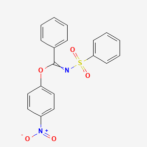 molecular formula C19H14N2O5S B14310152 4-Nitrophenyl N-(benzenesulfonyl)benzenecarboximidate CAS No. 112277-36-8