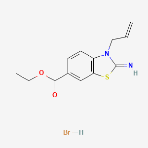 molecular formula C13H15BrN2O2S B1431023 Ethyl 3-allyl-2-imino-2,3-dihydrobenzo[d]thiazole-6-carboxylate hydrobromide CAS No. 1949815-82-0