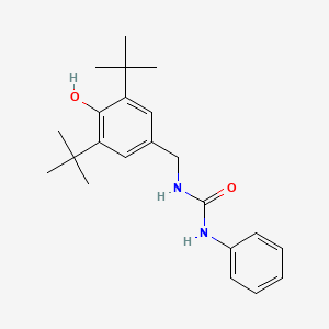 molecular formula C22H30N2O2 B14310238 N-[(3,5-Di-tert-butyl-4-hydroxyphenyl)methyl]-N'-phenylurea CAS No. 112674-19-8