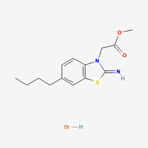 molecular formula C14H19BrN2O2S B1431024 methyl 2-(6-butyl-2-iminobenzo[d]thiazol-3(2H)-yl)acetate hydrobromide CAS No. 1351596-78-5