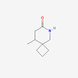 molecular formula C9H15NO B1431027 9-甲基-6-氮杂螺[3.5]壬烷-7-酮 CAS No. 1443980-21-9