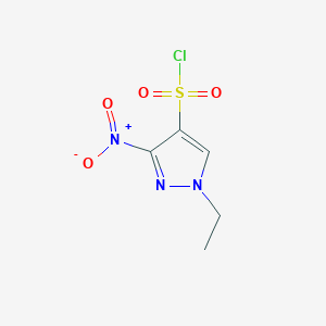 molecular formula C5H6ClN3O4S B1431029 1-ethyl-3-nitro-1H-pyrazole-4-sulfonyl chloride CAS No. 1423034-88-1
