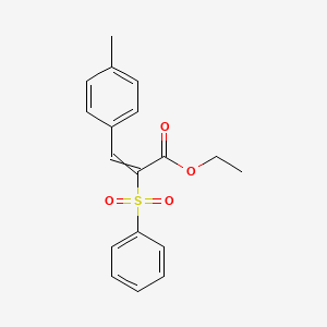 molecular formula C18H18O4S B14310300 Ethyl 2-(benzenesulfonyl)-3-(4-methylphenyl)prop-2-enoate CAS No. 113696-95-0