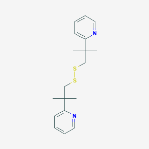 molecular formula C18H24N2S2 B14310312 2,2'-[Disulfanediylbis(2-methylpropane-1,2-diyl)]dipyridine CAS No. 114739-34-3
