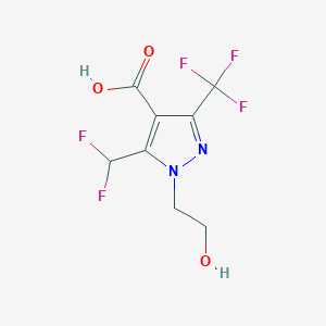 5-(difluoromethyl)-1-(2-hydroxyethyl)-3-(trifluoromethyl)-1H-pyrazole-4-carboxylic acid
