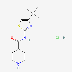 molecular formula C13H22ClN3OS B1431044 N-(4-tert-butyl-1,3-thiazol-2-yl)piperidine-4-carboxamide hydrochloride CAS No. 1426290-92-7