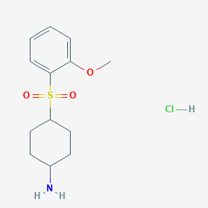 molecular formula C13H20ClNO3S B1431046 4-[(2-Methoxyphenyl)sulfonyl]cyclohexan-1-amine hydrochloride CAS No. 1864072-35-4