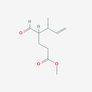 molecular formula C10H16O3 B14310471 Methyl 4-formyl-5-methylhept-6-enoate CAS No. 113542-31-7